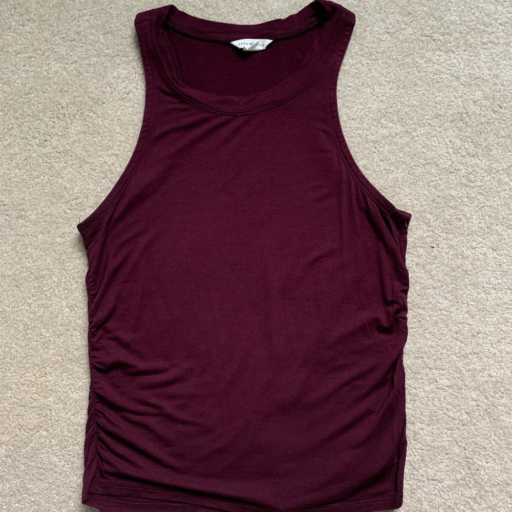 Maroon high neck tank top